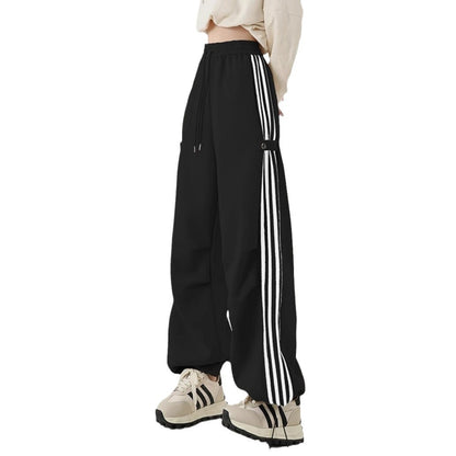 American Striped Wide-leg Sweatpants