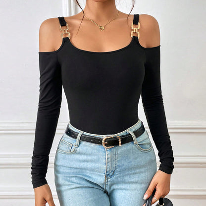 Off-Shoulder Long-Sleeved Top