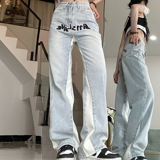 High Street Embroidery Stitching Jeans