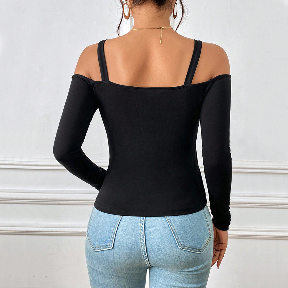 Off-Shoulder Long-Sleeved Top