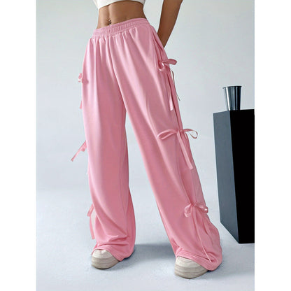 Elastic Waist Straight-leg Trousers