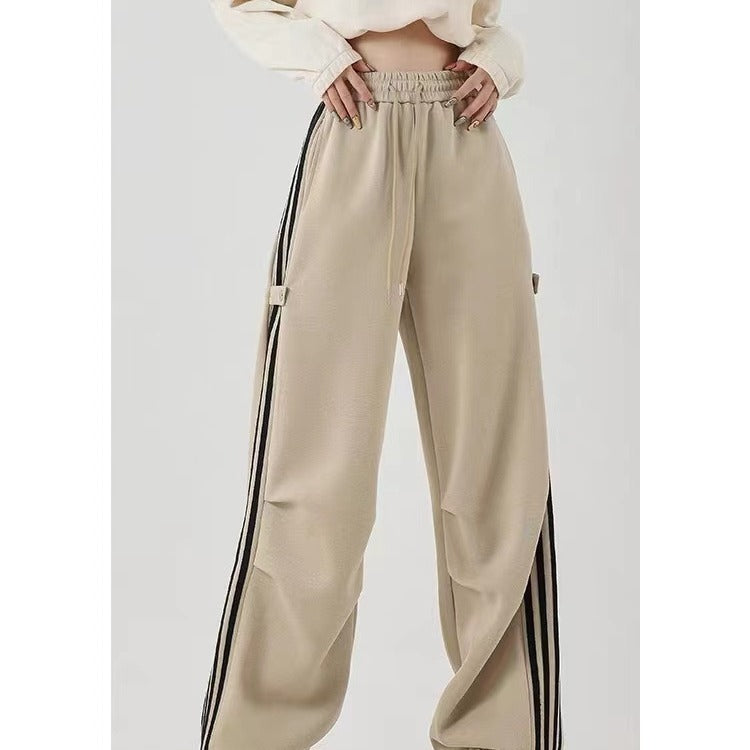 American Striped Wide-leg Sweatpants