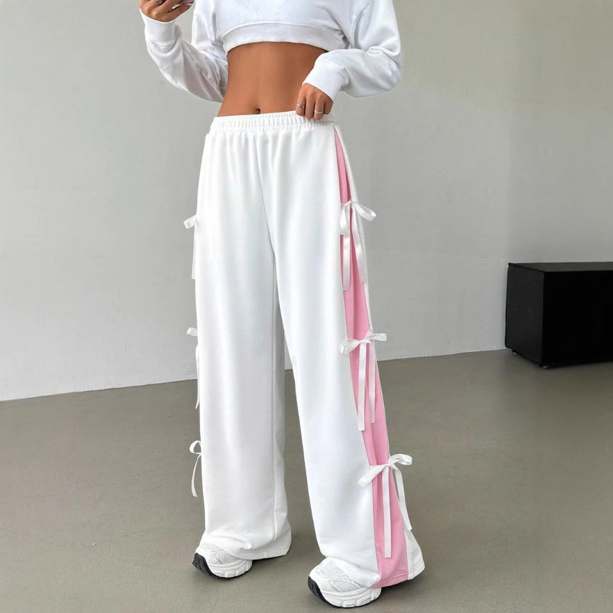 Elastic Waist Straight-leg Trousers