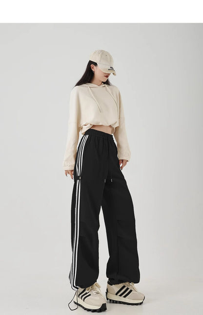 American Striped Wide-leg Sweatpants