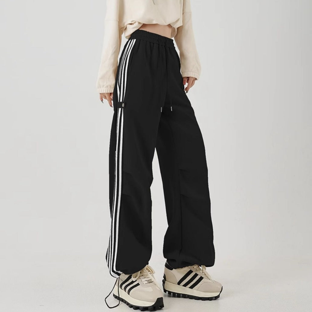 American Striped Wide-leg Sweatpants