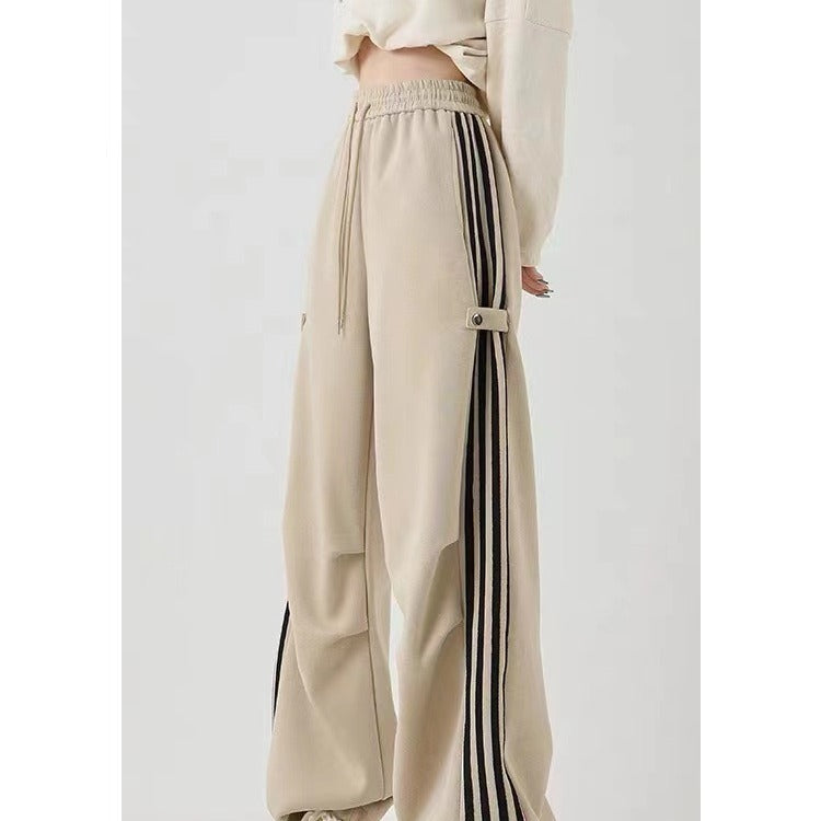 American Striped Wide-leg Sweatpants