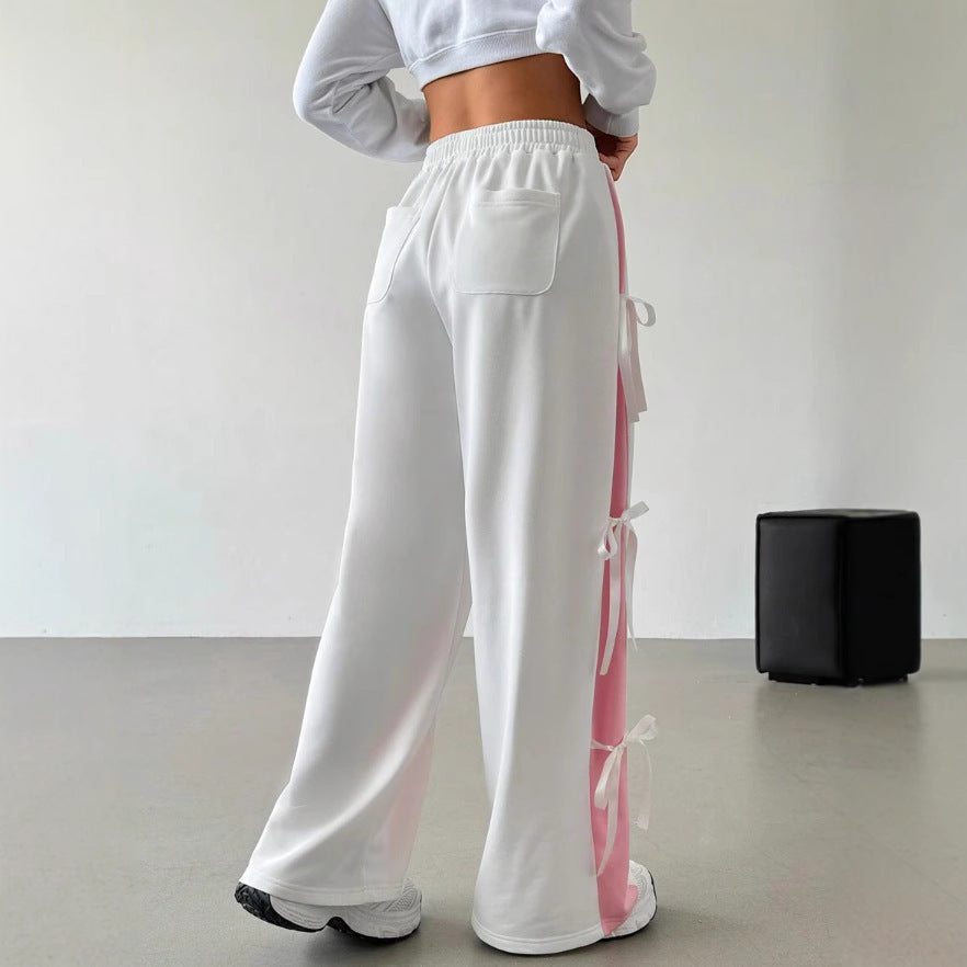 Elastic Waist Straight-leg Trousers