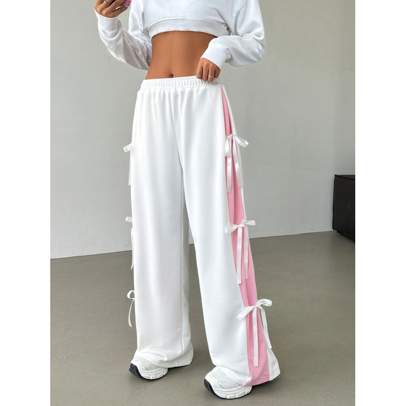 Elastic Waist Straight-leg Trousers