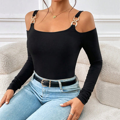 Off-Shoulder Long-Sleeved Top